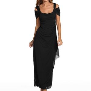 LN Black Cocktail Formal Full Length Dress 8p